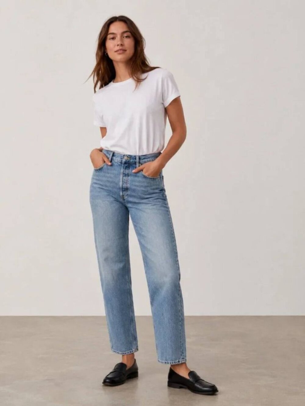 Everlane The Rigid Way-High Jean in Light Wash